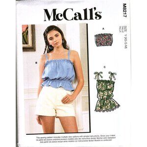 McCall's M8217 Misses XS to M Easy Summer Boho Casual Tops Uncut Sewing Pattern